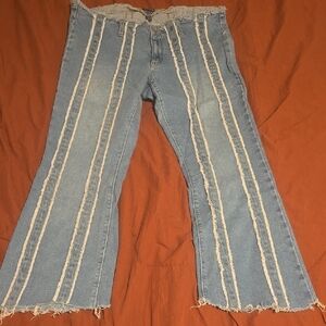 Wild Fable Blue Distressed Flare Jeans